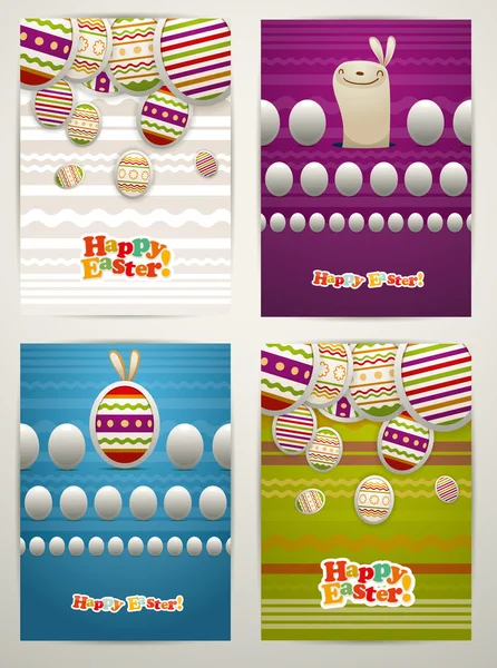 Felices tarjetas de Pascua — Vector de stock