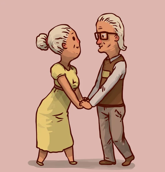 Šťastný starý pár — Stockový vektor
