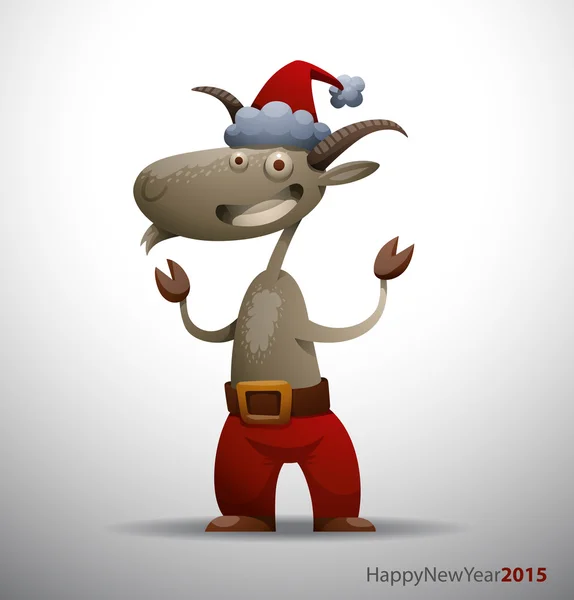 Neujahr lustige Ziege — Stockvektor