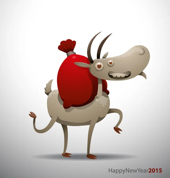 新的一年滑稽山羊 — 图库矢量图片