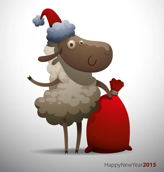 New Year funny sheep — Stock Vector