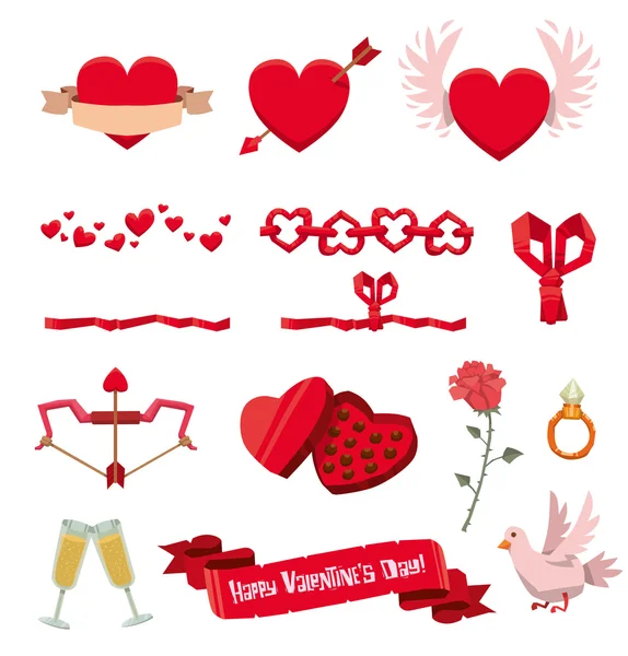 Día de San Valentín Set — Vector de stock