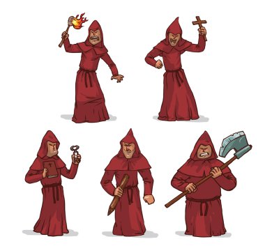 inquisitors in red robes clipart