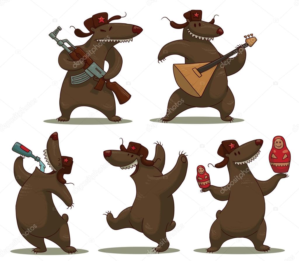 Set of Russian bears