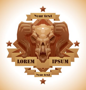 Animal's skull emblem, sheep