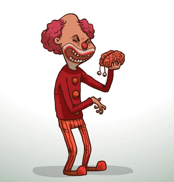 Злой клоун с мозгами — стоковый вектор