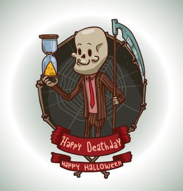 Frame Cute death with hourglass