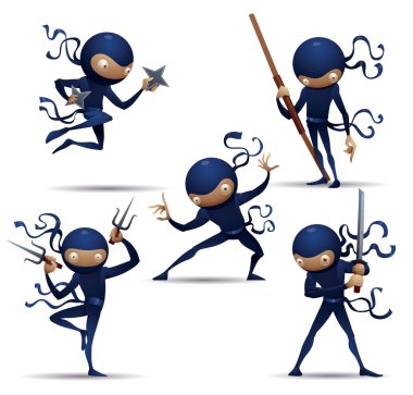 Blue Ninja Warriors set