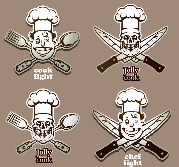 Set di emblemi di cucina — Vettoriale Stock