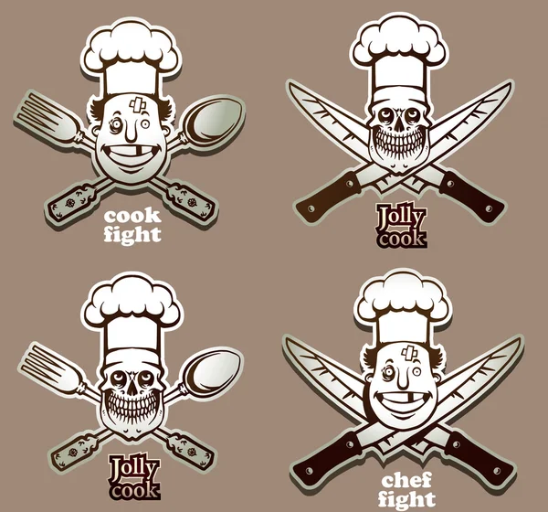 Koken emblemen Set — Stockvector