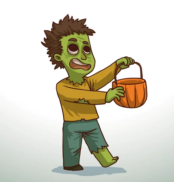 Boy in Zombie costume for Halloween — Stock Vector