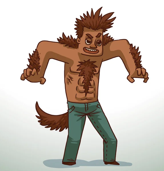 Man in Werewolf costume for Halloween — Stockvector
