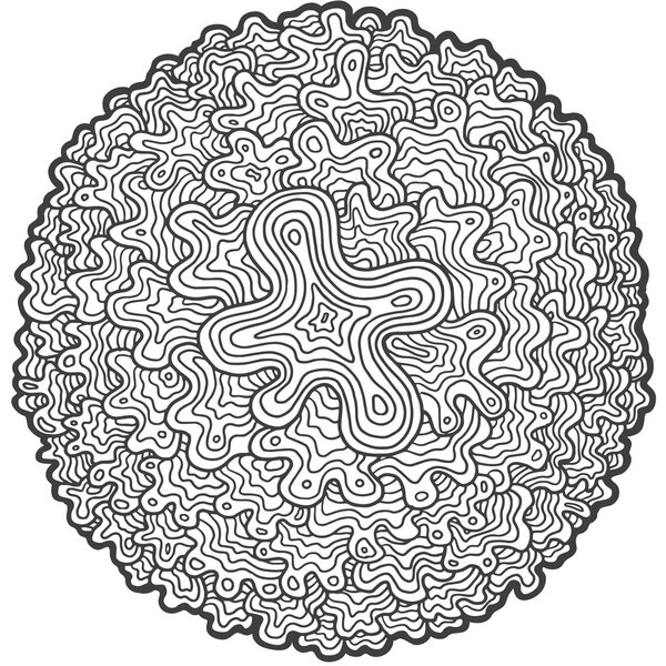 Black and white circle wave ornament