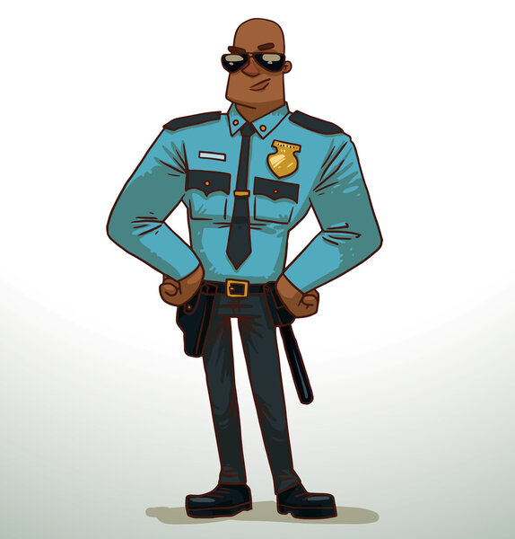 Black big Policeman