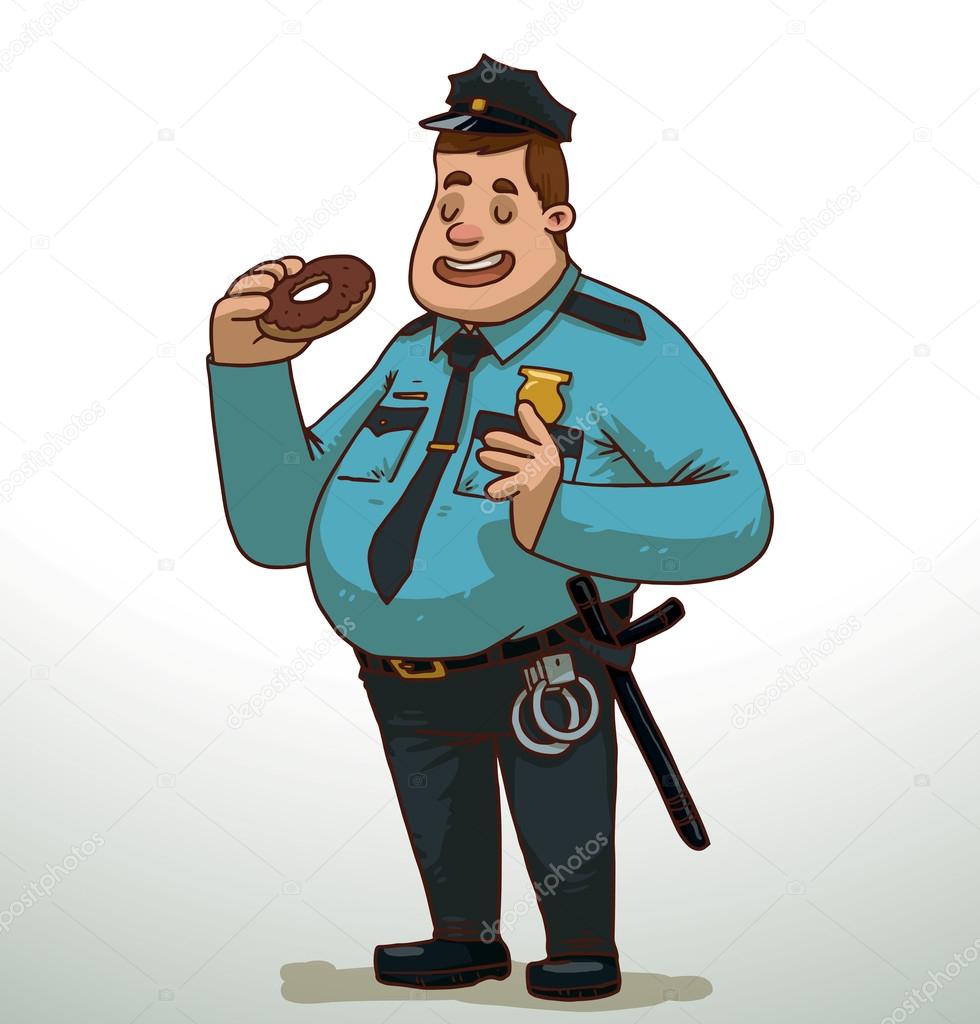 Policeman with a donut