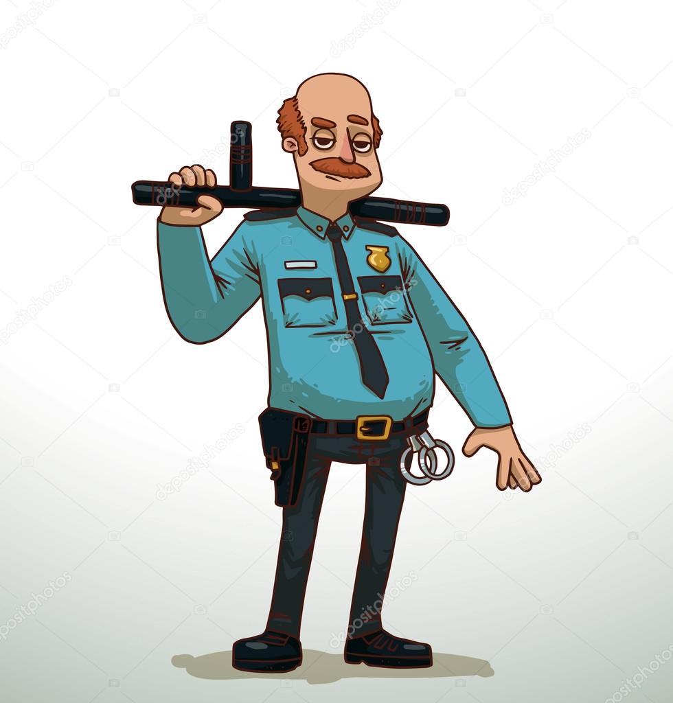 Policeman with a baton