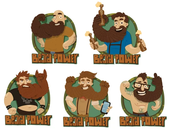 Set of Beards powers, labels — 图库矢量图片