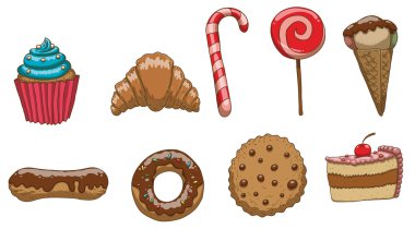 Set of funny sweetnesses
