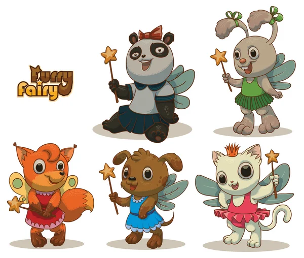 Set of furry fairies — Stock vektor