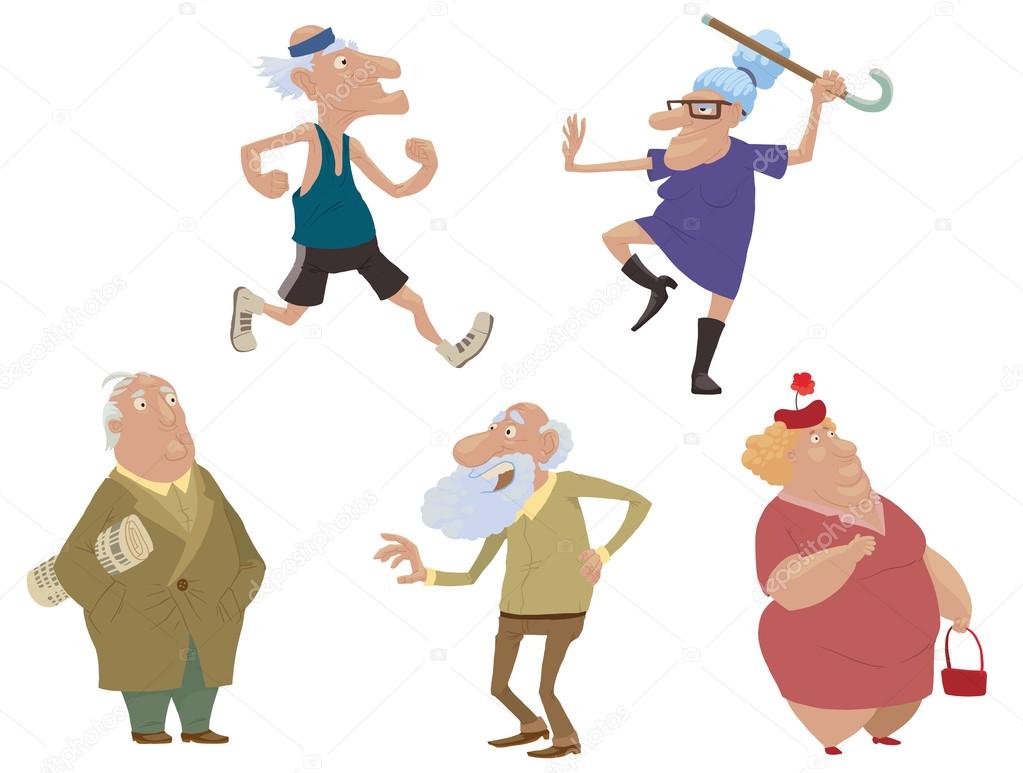 Set of old people