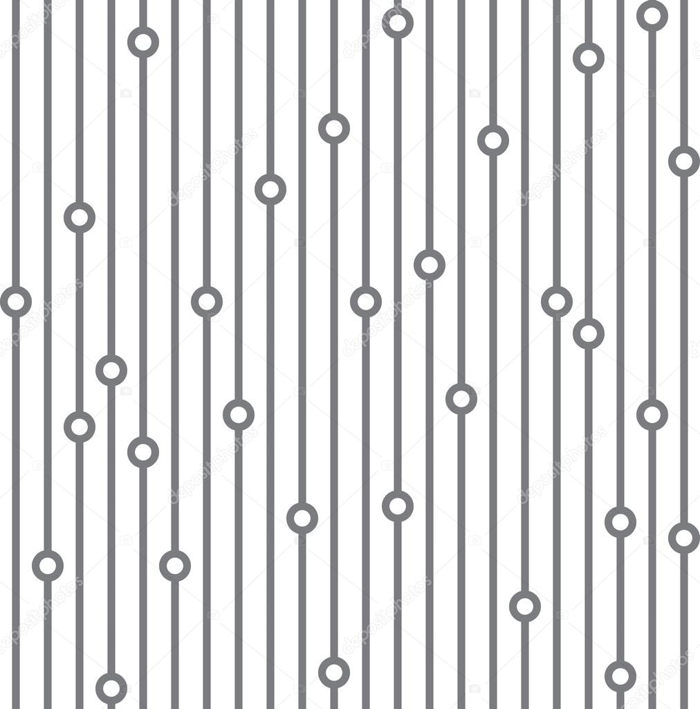 Seamless pattern with vertical lines and circles white background