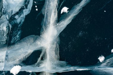 Baykal Gölü 'ndeki buz kalıpları. Sibirya, Rusya. Doku.