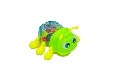 Plastik böcek oyuncağı beyaz arkaplanda izole edildi.