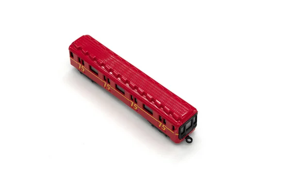 Červená hračka metro auto izolované na bílém pozadí. — Stock fotografie