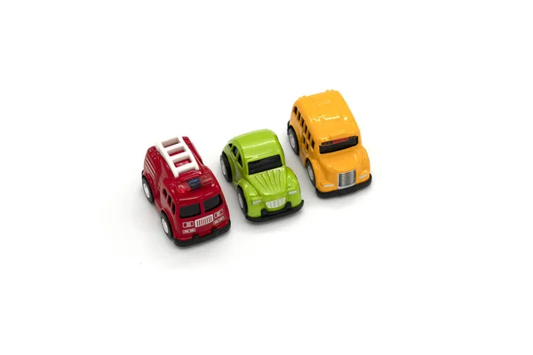 Colourful toy cars isolated on white background. — Stock Photo, Image