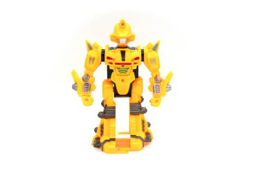Oyuncak robot beyaz arkaplanda izole edildi