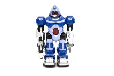 Oyuncak robot beyaz arkaplanda izole edildi