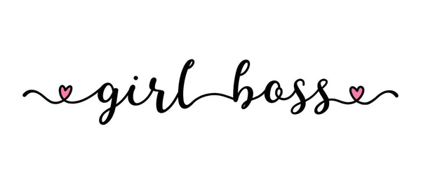 Mão esboçado Girl Boss citar como banner. Lettering para cartaz, rótulo, adesivo, folheto, cabeçalho, cartão, anúncio, anúncio.. — Vetor de Stock