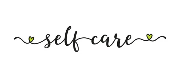 Sketsa tangan SELF CARE kutipan sebagai banner. Surat untuk poster, label, stiker, selebaran, header, kartu, iklan, pengumuman.. - Stok Vektor