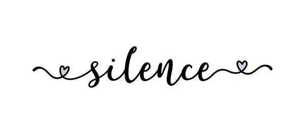 Ručně načrtnuté SILENCE citát jako logo. Dopisy pro web reklamní banner, leták, záhlaví, reklama, plakát, štítek, samolepka, oznámení — Stockový vektor