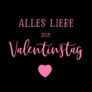 El çizimi Alles Liebe Zum Valentinstag Almancası 