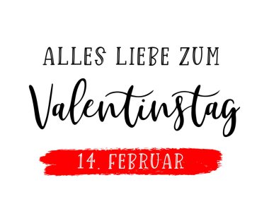 El çizimi Alles Liebe Zum Valentinstag Almancası 
