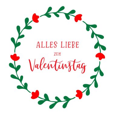 El çizimi Alles Liebe Zum Valentinstag Almancası 