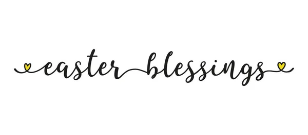 Hand sketched EASTER BLESSINGS phrase as banner. Lettering for poster, label, sticker, flyer, header, card, advertisement, announcement. — Stock Vector