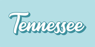 El çizimi Tennessee metni. 3D vintage, poster, çıkartma, el ilanı, başlık, kart, kıyafet, giyim