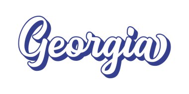 George 'un el çizimi metni. 3D vintage, poster, çıkartma, el ilanı, başlık, kart, kıyafet, giyim