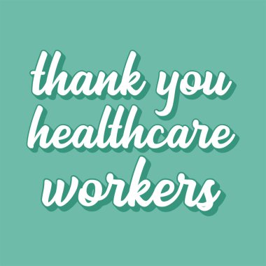 Sağlıklı Bakım İşçileri 'nin logosu olarak el yazısıyla çizilmiş. Pankart, broşür, ilan, bülten için mektup