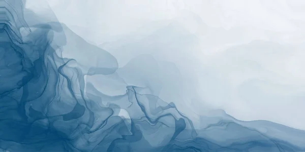 アブストラクトブルーアルコールインクや水彩の背景。流体塗装ベクトルアート。ダイスプラッシュスタイル。テキストのためのスペースを持つ独立した編集可能な背景 — ストックベクタ