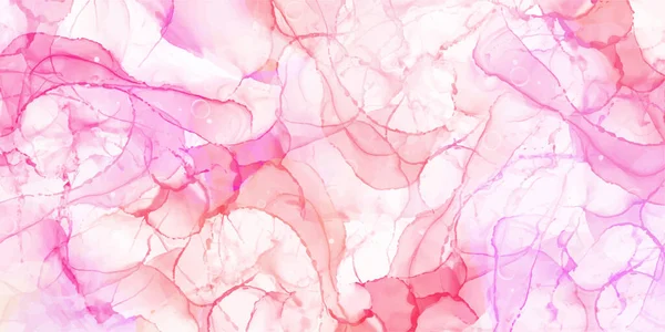 Abstrato rosa rosa fluido de mármore fundo pintado. Tinta de álcool ou arte aquarela. Textura vetorial editável pano de fundo para cartaz, cartão, convite, panfleto, capa, banner, social media post. —  Vetores de Stock