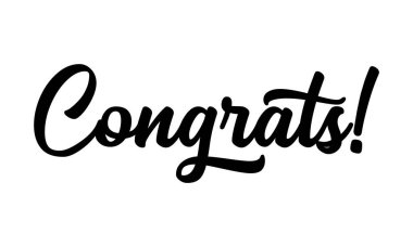 Hand sketched Congrats word as banner or logo. Lettering for header, card, poster