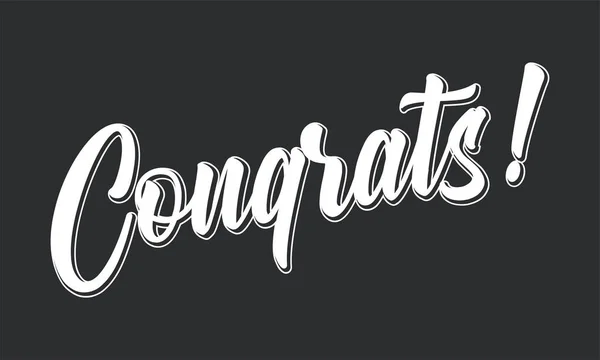 Hand sketched Congrats word as banner or logo. Lettering for header, card, poster — Stockvector