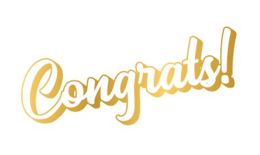Hand sketched Congrats word as banner or logo. Lettering for header, card, poster