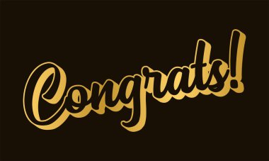 Hand sketched Congrats word as banner or logo. Lettering for header, card, poster