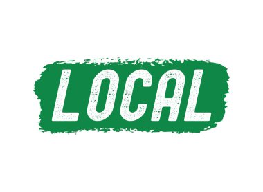 El çizimi LOCAL kelimesi reklam olarak, web pankartı. Pankart, başlık, reklam, duyuru için mektup
