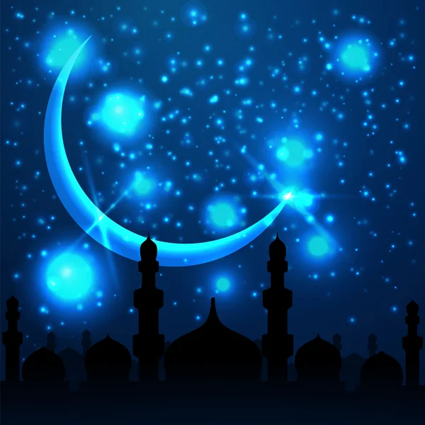 Ramadan Kareem greeting with mosque — Stock Vector