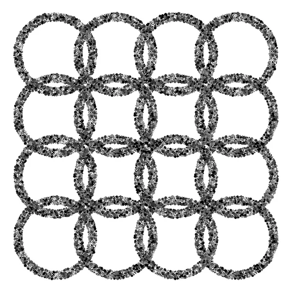 Ringen patroon van zwarte deeltjes — Stockvector